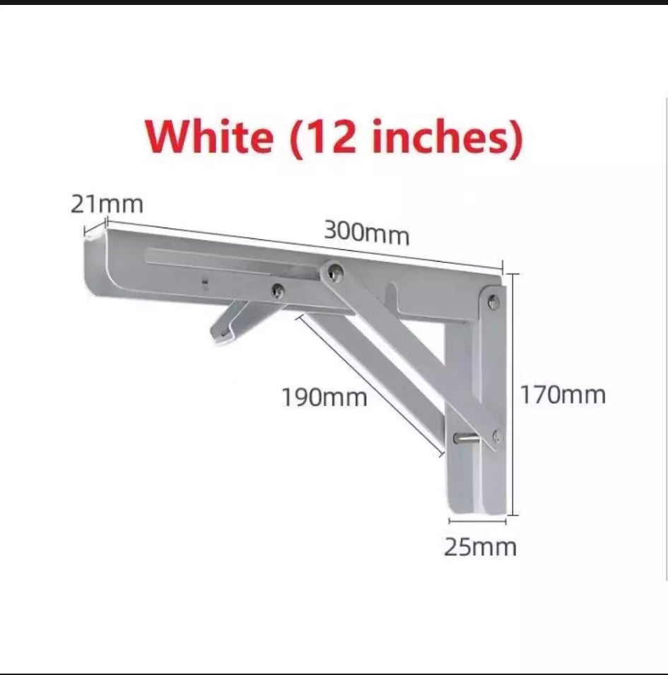 Folding Shelf Brackets 2 Pcs,Heavy Duty Triangle Shelf Bracket for