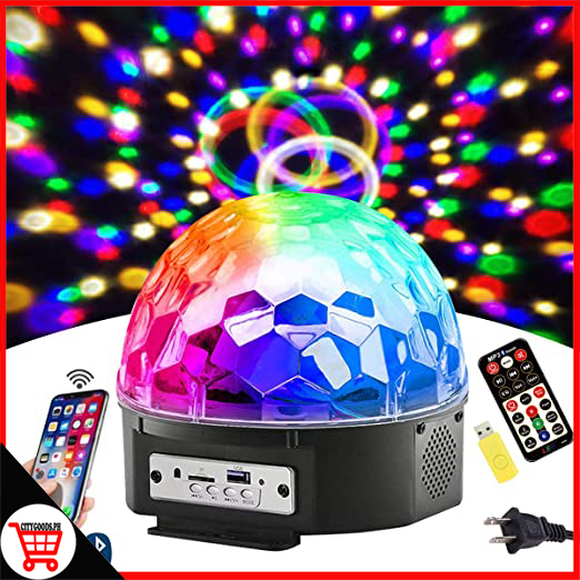 Crystal Magic Ball Light with Bluetooth Speaker Remote Control Disco LED  Light MP3 USB Music DJ Colorful Lights RGB Disco Ball Sound Activated  Rotating Light