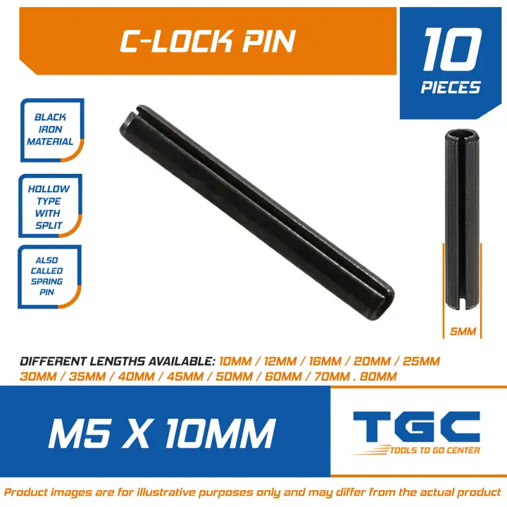 10pcs Roll Pin M5 X 8 10 12 16 20 25 30 35 40 45 50 60 70 Mm C Lock Pin Or Spring Pin Or Hollow Pin Roll Pin Tgc Lazada Ph