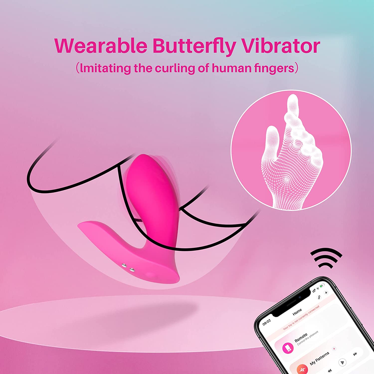 LOVENSE Flexer Wearable Panty Vibrator, App Remote Control Butterfly  Vibrator for Women Pleasure, Rechargeable Clitoral G Spot Stimulator,  Bluetooth