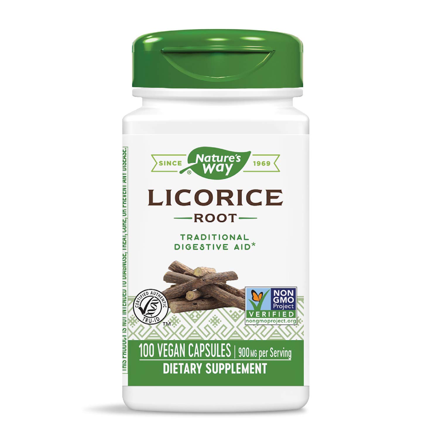 Natures Way Licorice Root 900mg 100 Vegan Capsules Indigestion Cavity