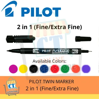 hot PILOT TWIN MARKER 2 in 1 (Fine-Extra Fine) Permanent Marker per color 1pc price