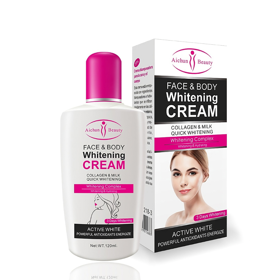 Aichun Beauty Face and Body Whitening Cream with Collagen and Milk 120 ...