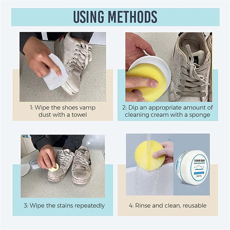 QUALITHINGSPAL Japan White shoe cleaning cream, white shoes cleaning cream  multipurpose shoe cleaner leather shoe bags effective dirt removal Shoe  Cleaner For White Shoes White Shoe Cleaner Shoe Cleaner For All Colors