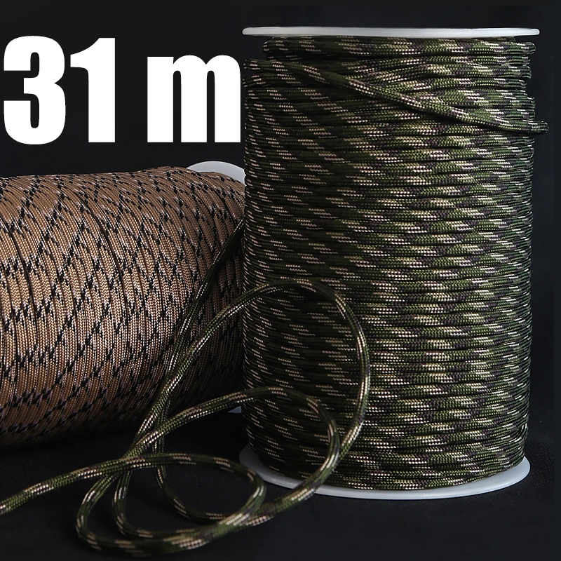 ✣⊕ 31 Meters Dia.4mm 7 Stand Cores Parachute Cord Lanyard Outdoor Camping  Rope Climbing Hiking Survival Equipment Tent Accessories