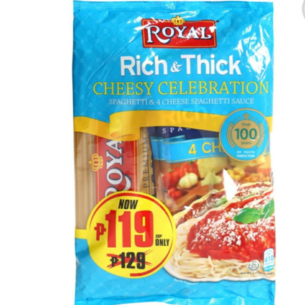 Royal Spaghetti 800g + 4 Cheese Spaghetti Sauce 900g Lazada PH
