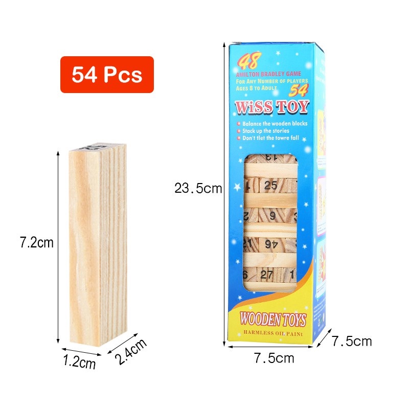 Kids Building Blocks Jenga Game Numbers Jenga Stack Toy Children's