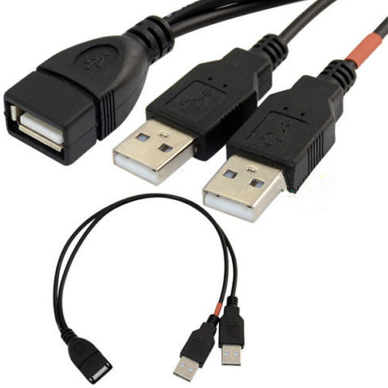 UNI Cáp nối dài Sạc USB 2 cổng USB 2 cổng dòng chữ Y 2.0 cáp chuyển đổi Hub bộ sạc một cổng chia hai đầu đực