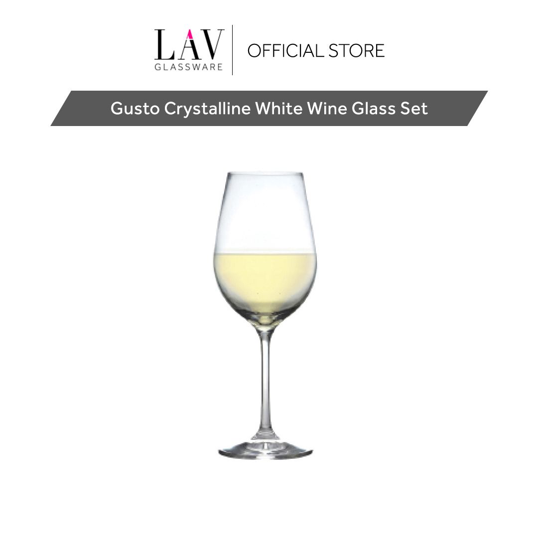 LAV Small Wine Glasses Set of 6 - 8 oz Clear White Wine Glasses