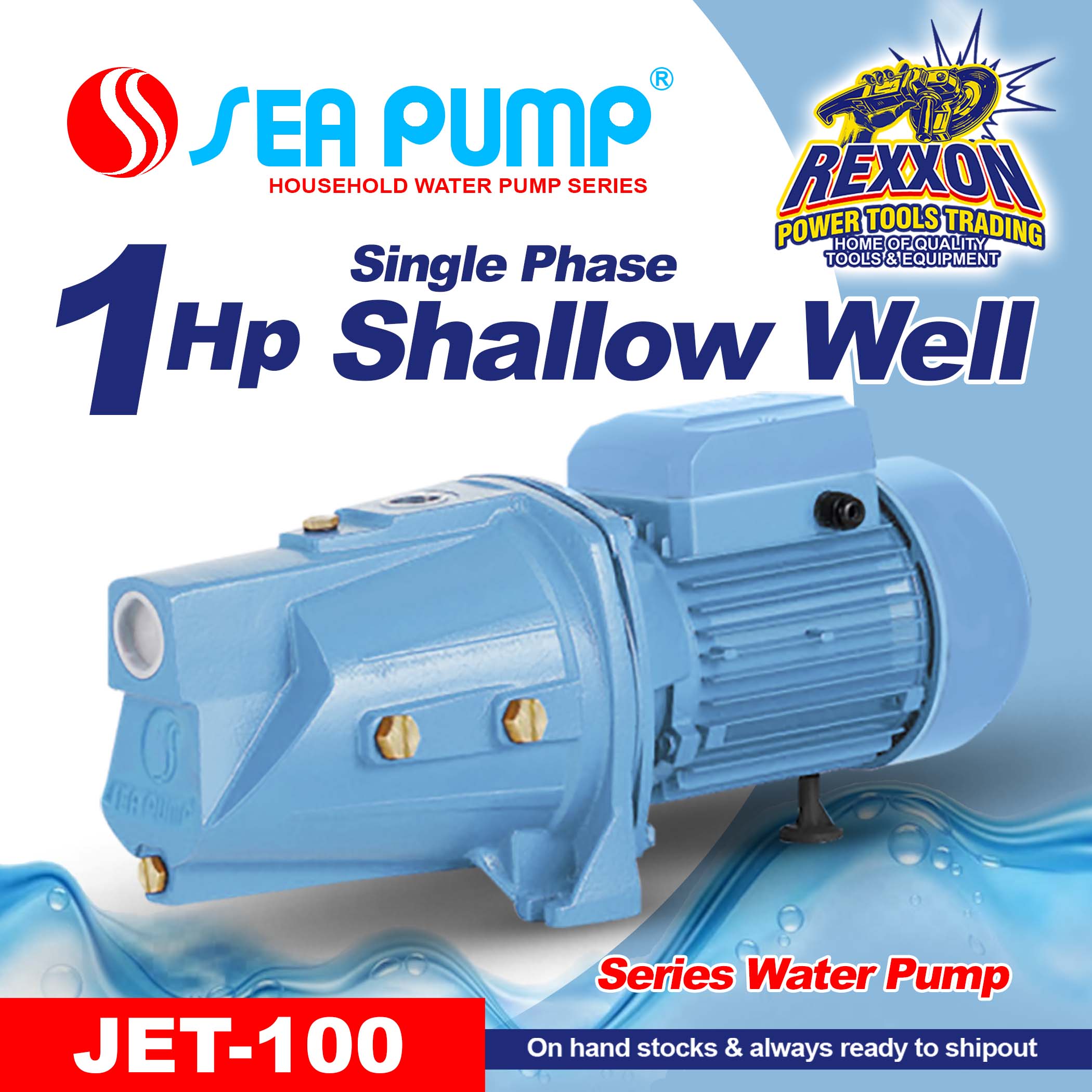 SEA PUMP 1HP Shallow Well Pump Series Water Pump JET100 Rexxon Powertools Trading Lazada PH
