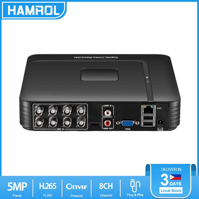 Hvr Recoder Hamrol 8CH 5M-N HVR H.265 Hybrid Video Recorder Support AHD/TVI/CVI ...