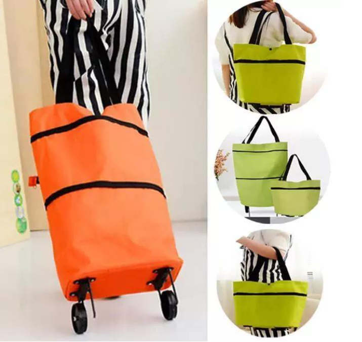 Trolley Bag Shopping Travel Luggage Bag with Wheels Expandable Rolling