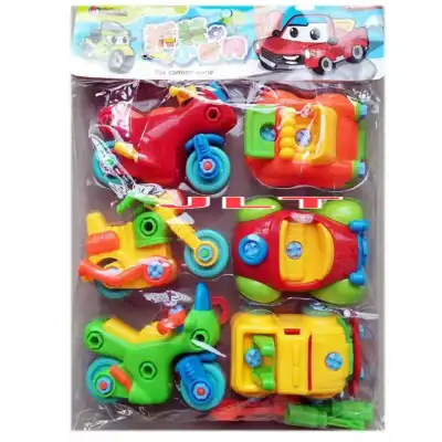 JLT #8819 6in1 Diy Car and Motorcycle Toy