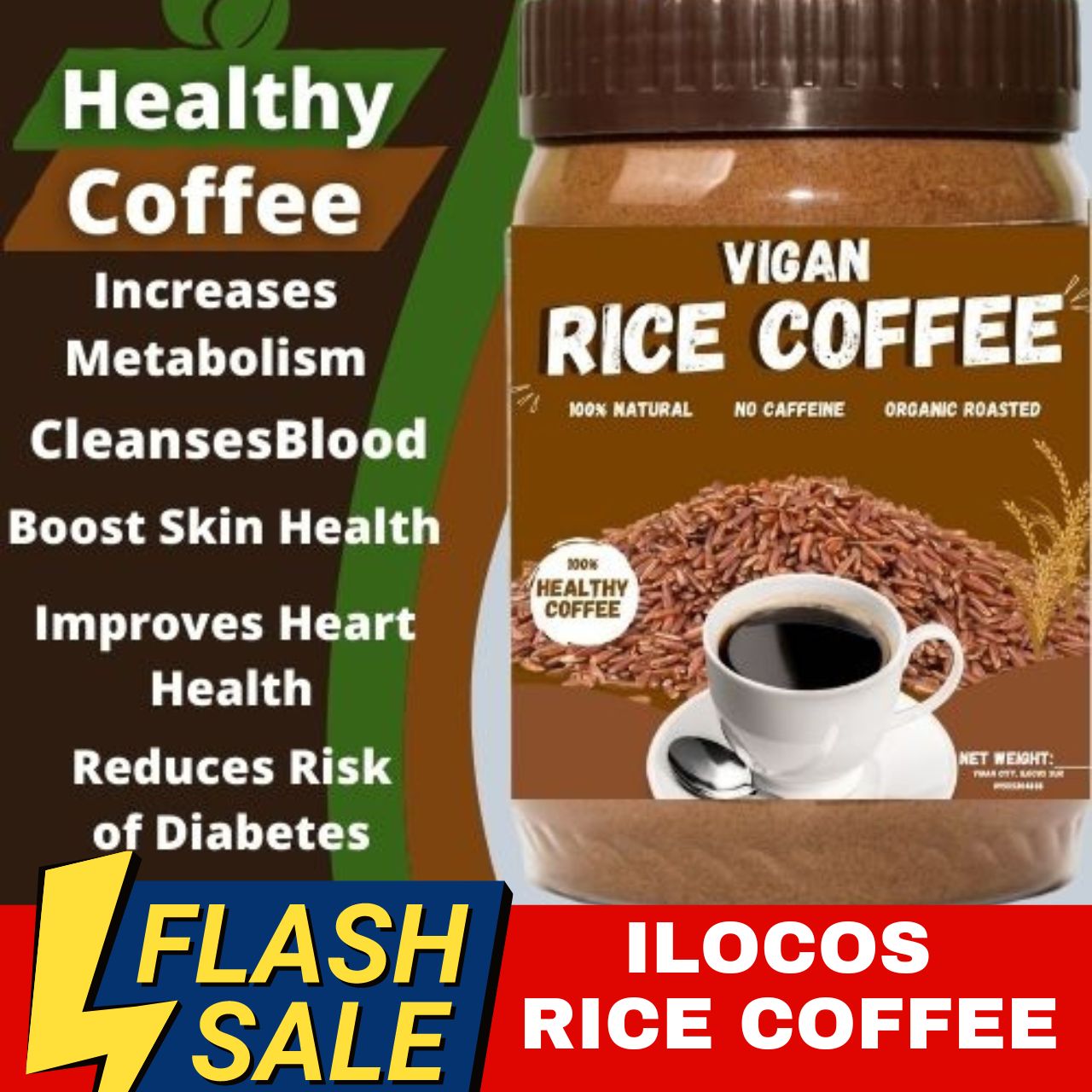 Ilocos Rice Coffee Rice Brown Coffee Good for Acid Reflux Diabetic Gerd