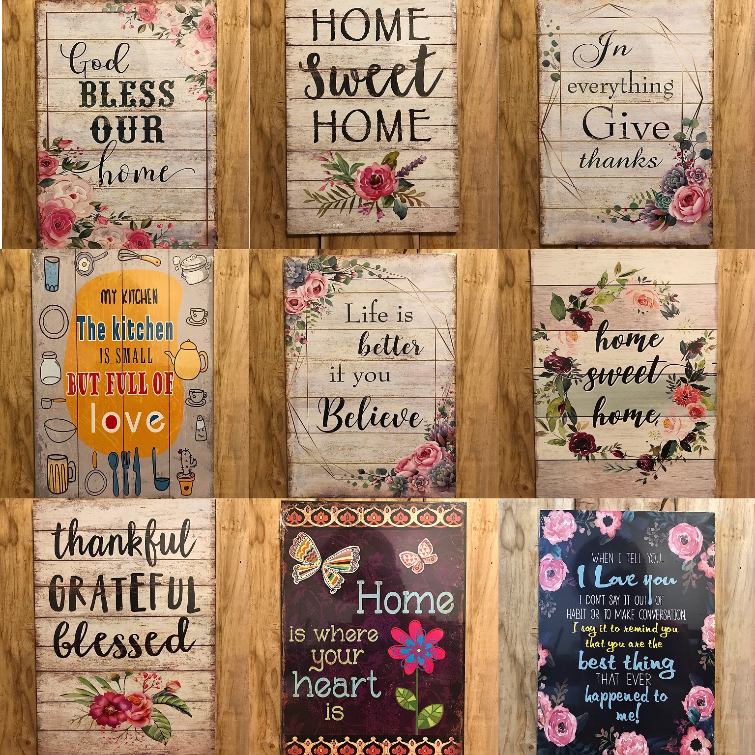 6 x 9 Inches - Classy Rustic Vertical Frame Wall and Tabletop Art Decoration with Easel & Hanging Hook Blesses You... Mother Wood Plaque Inspiring Quotes Strengthens you with Her Prayers 