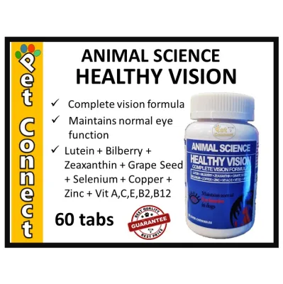 Animal Science Healthy Vision Supplement for Normal Eye Function in Dogs 60 Liver Chewables