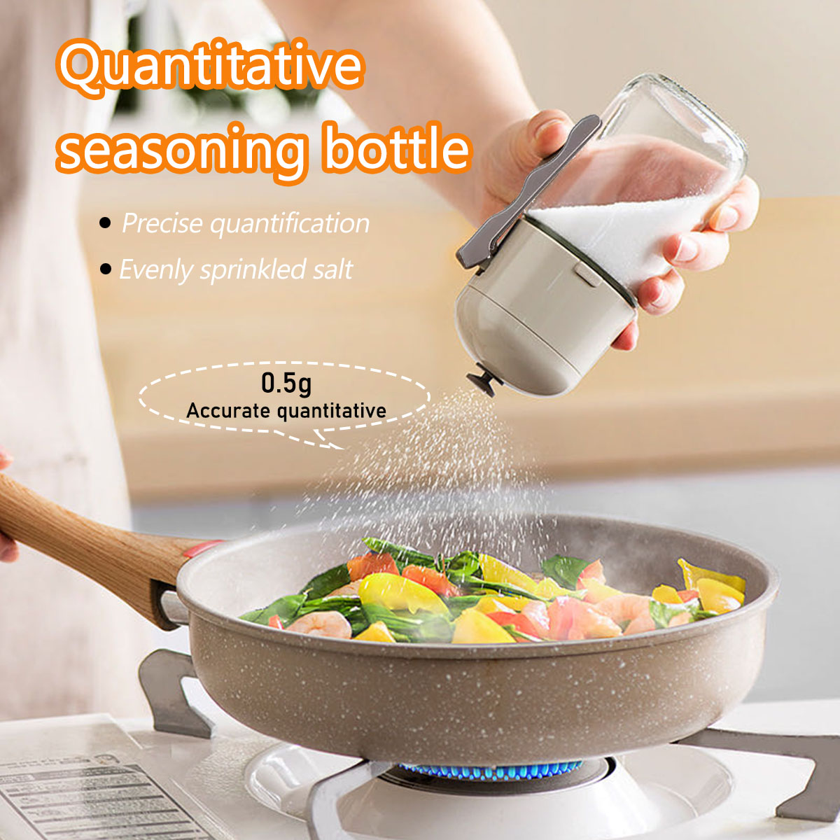 1pc Salt Dispenser With Quantitative Control, Seasoning Container