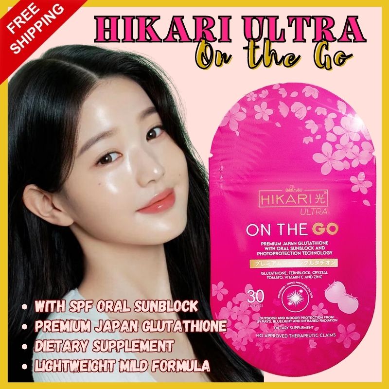 NEW ARRIVAL SALE! Hikari Ultra Glutathione On The Go Premium Oblong  Packaging Whitening Slimming Capsules With Japanese Glutathione Oral  Sunblock Sun Protection Anti-Aging Skin Cell Renewal Glutathione  Brightening Capsule Hydrated Glass Clear