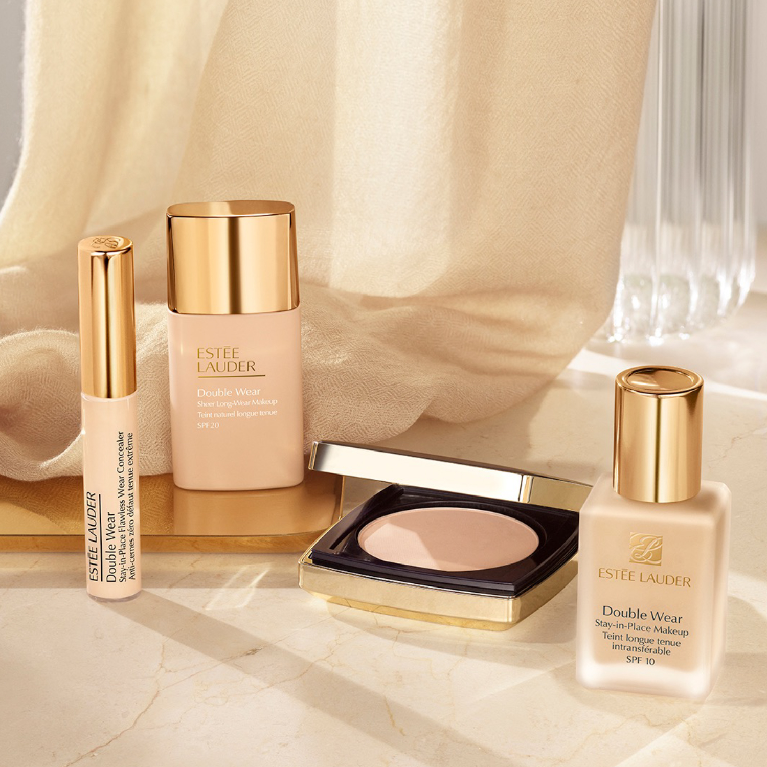 [NOW P2,950] Estee Lauder Double Wear Stay-in-Place Matte Powder Foundation  with Free Advanced Night Repair Serum 7ml, Double Wear Primer 5ml, Flat