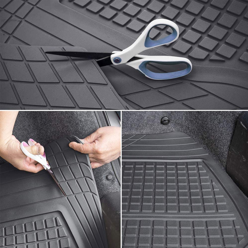 MotorTrend Premium FlexTough All-Protection Cargo Mat Liner Deep Dish  Heavy Duty Rubber Car Floor Mats for Car SUV Truck Van All Weather  Protection Universal Trim to Fit w/ Traction Grips