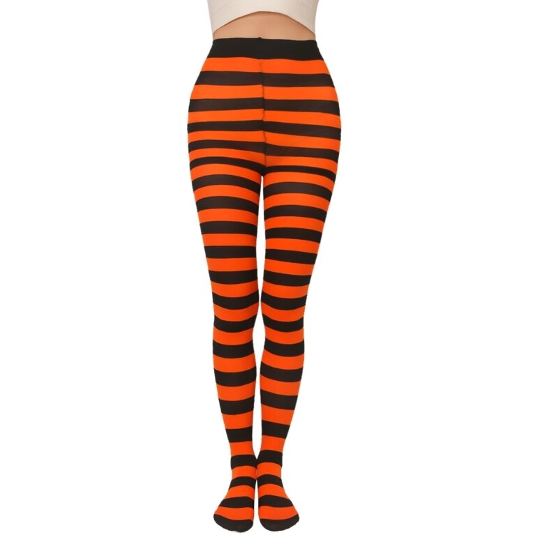 Elastic Breathable Striped Leggings Women Horizontal Striped