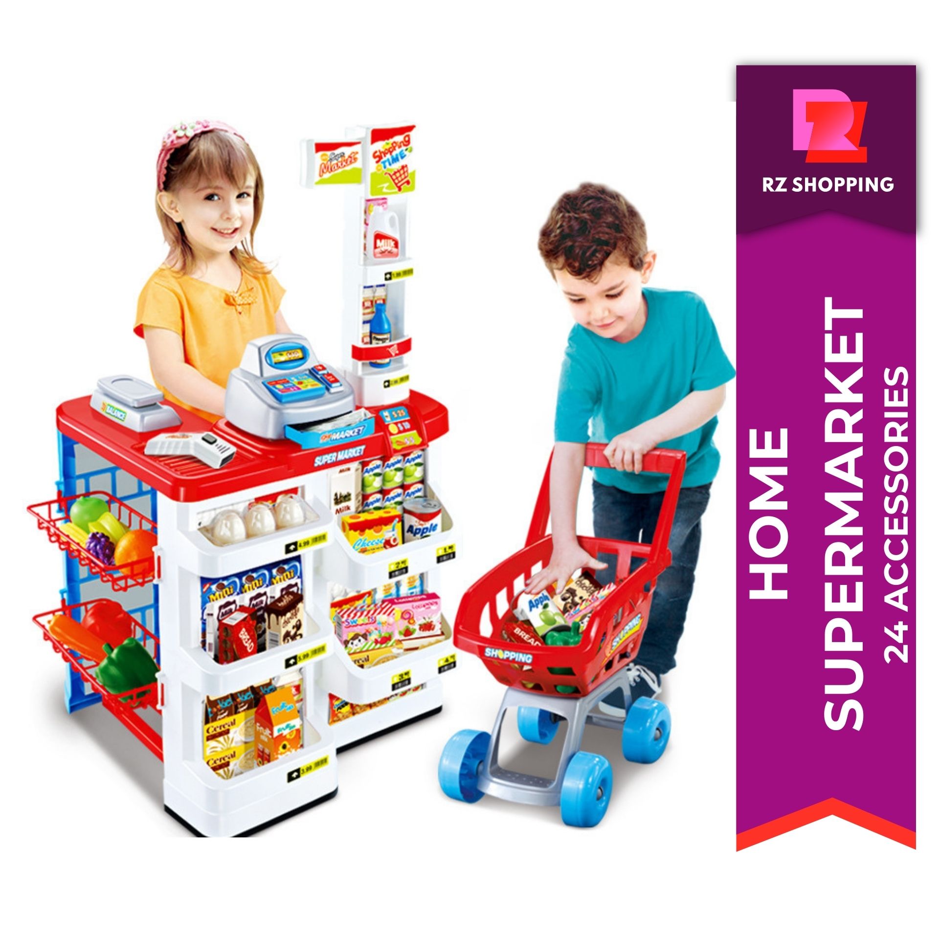 Home Supermarket Kids Life Size Playset,Home Supermarket Toy Set Kids