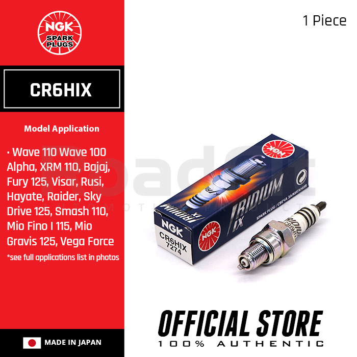 NGK CR6HIX Iridium IX Spark Plugs For HONDA Wave, KAWASAKI Aura, Bajaj