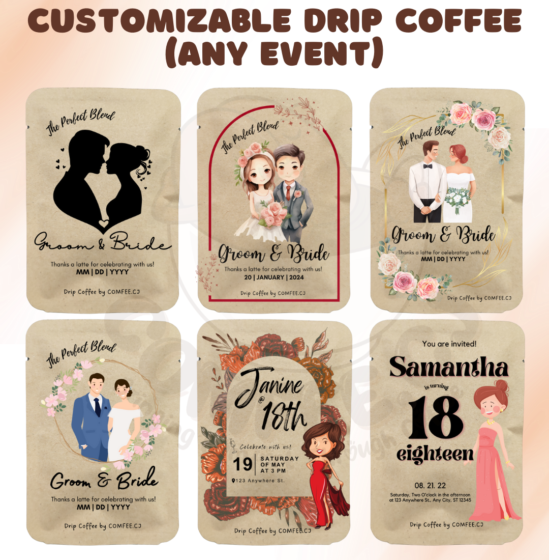 Customizable Single Drip Coffee Souvenir Idea Wedding Birthday