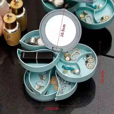 HTF.4-layer rotating jewelry box storage box earring ring multifunctional jewelry storage box