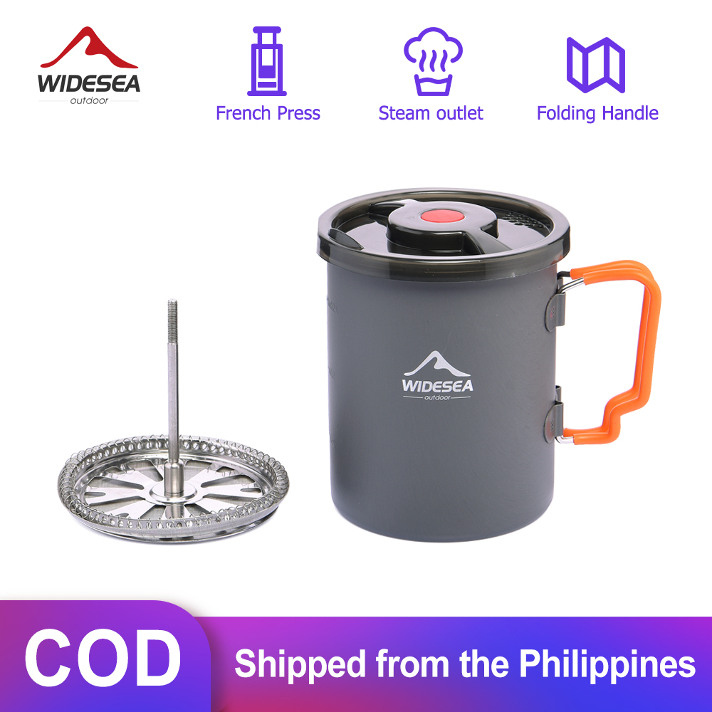 Widesea Camping Coffee Pot with French Press Outdoor Cup Mug Cookware