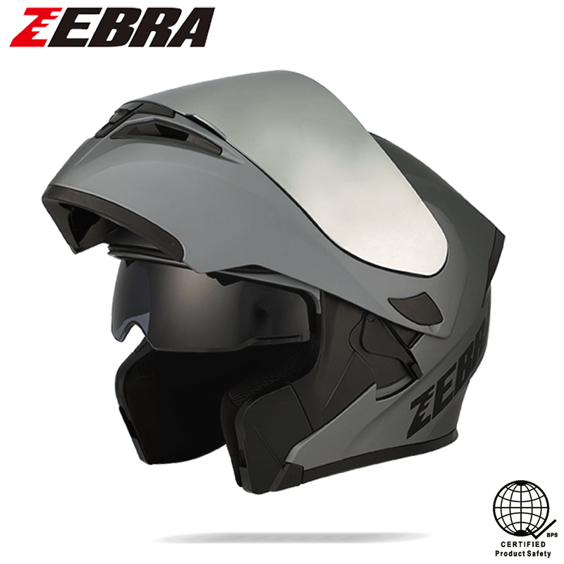 （free visor）Zebra Motorcycle Full Face Helmet With Dual Visor Motor