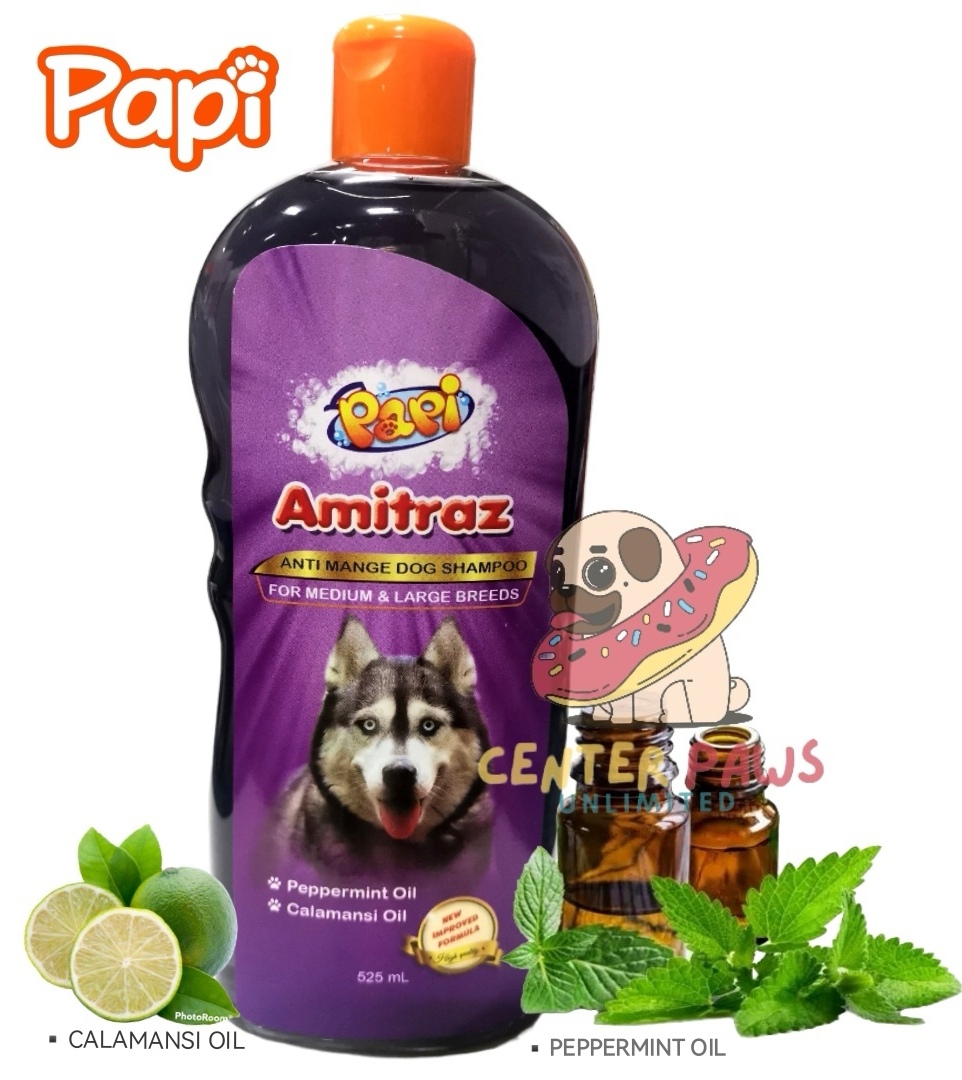 (NEW PACKAGING) Papi Shampoo Amitraz Antimange for Medium and Large