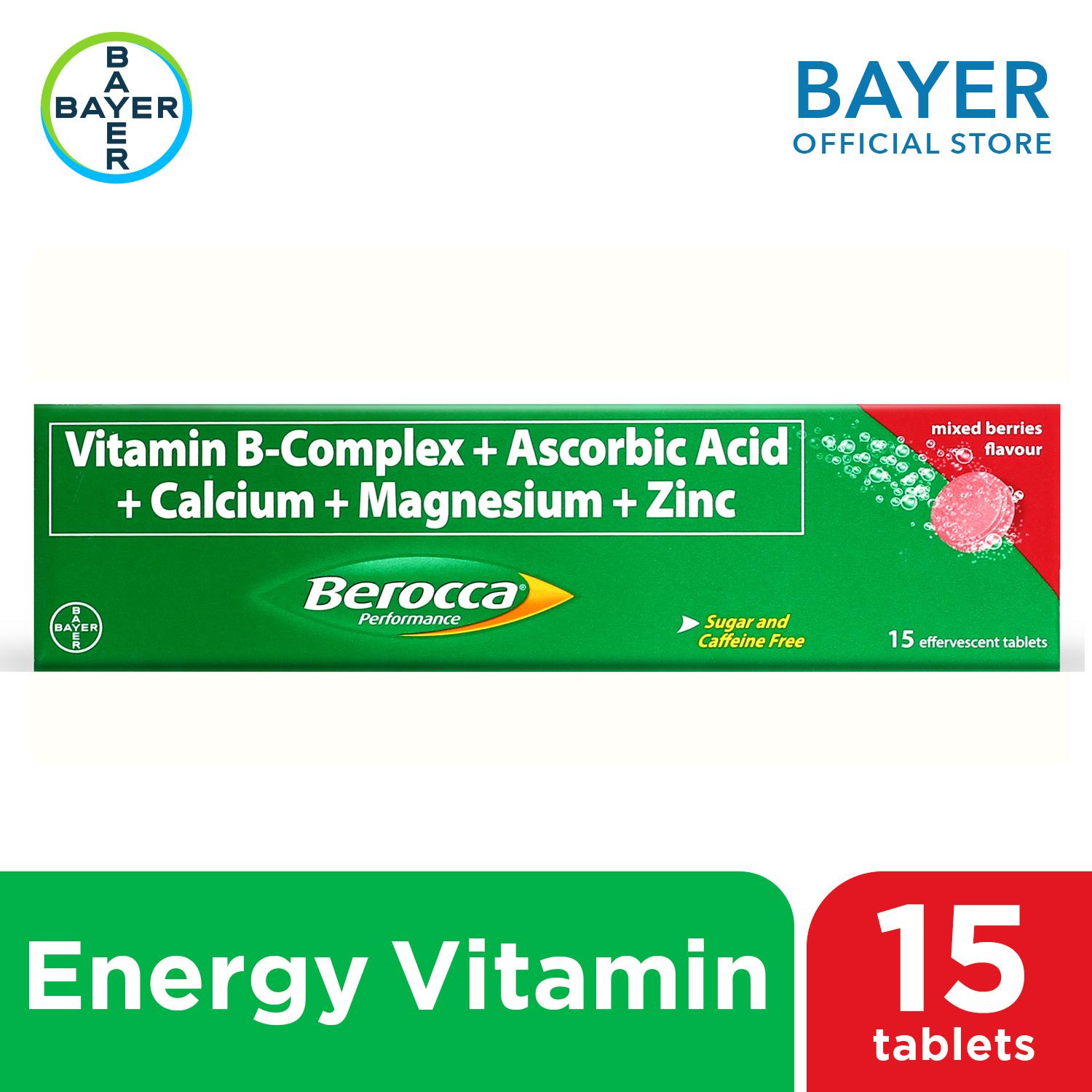 Berocca Mixed Berries Energy Vitamins Effervescent 15 Tablets