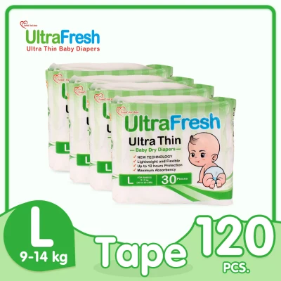 Ultrafresh Ultra Thin and Dry Tape Diapers Large 120pcs (30pcs x 4packs)
