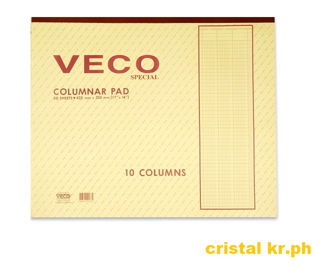 Columnar Pad (10 Columns) Veco 14x17 50sheets per pad Lazada PH