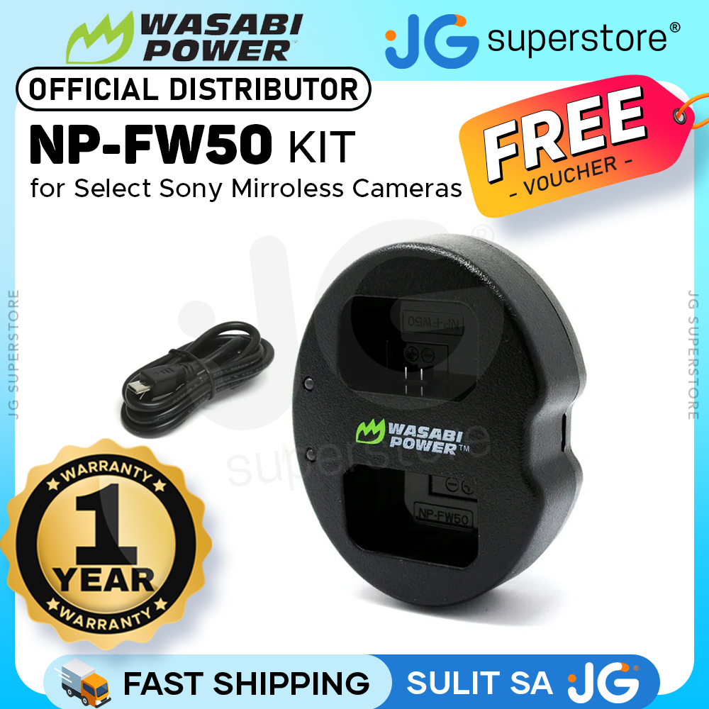 Wasabi Power 4-Pack NP-FW50 Batteries + Dual USB Charger Kit For Sony Cameras