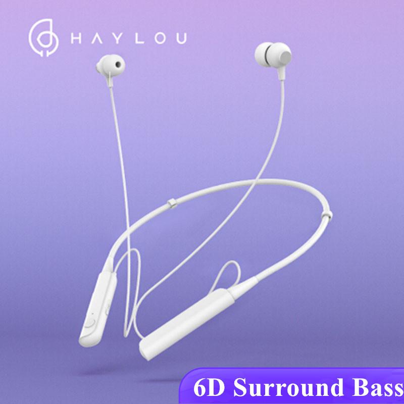 Haylou C10 Neckband Wireless Collar Headphones White Color In-Ear Earbuds Binaural Stereo Bluetooth Earphones with Mic