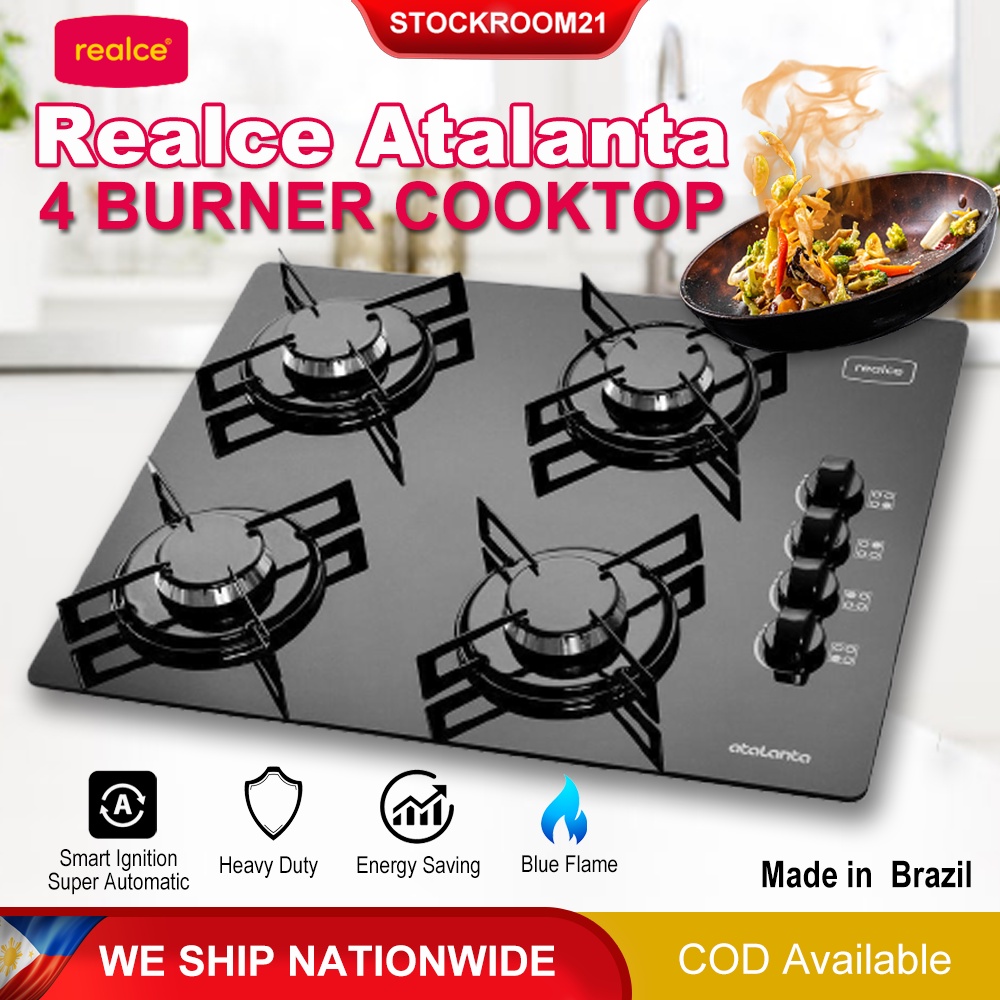 Automatic Ignition Realce 4 Burner Cook Top│ Built in Gas Stove Cooktop