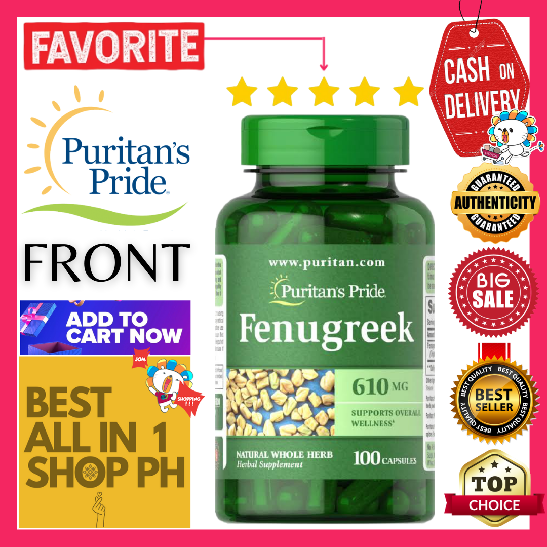 Puritan’s Pride Fenugreek 610mg, 100 Capsules Helps Boost Breast Milk