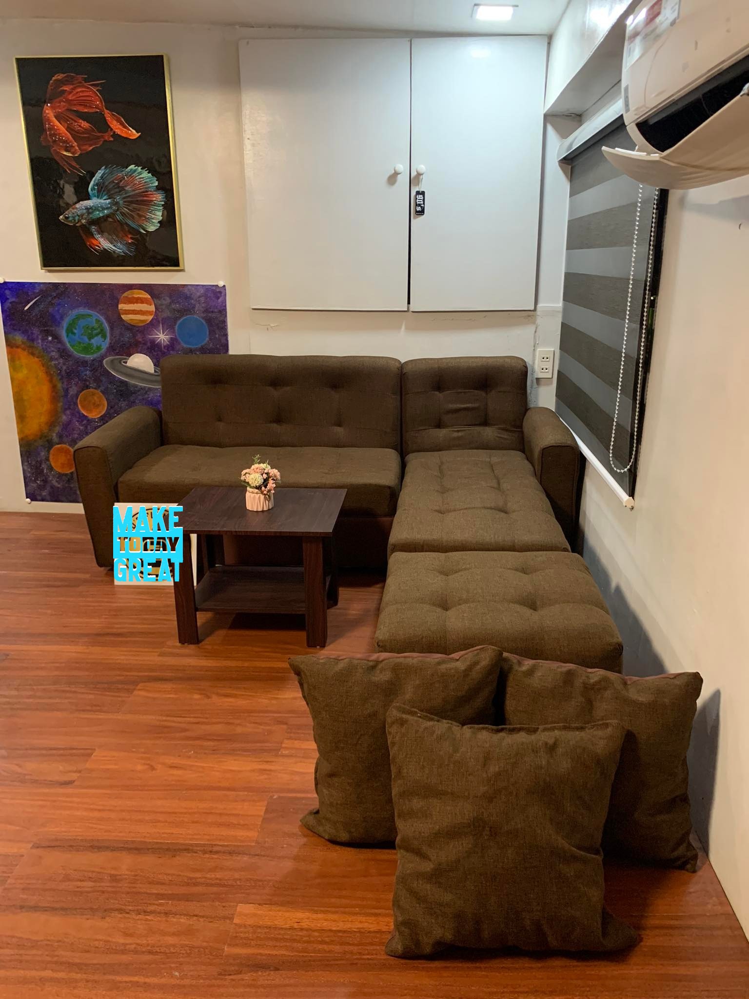 LSHAPE SOFA BROWN FABRIC "DIMPLE" WITH CENTER TABLE Lazada PH