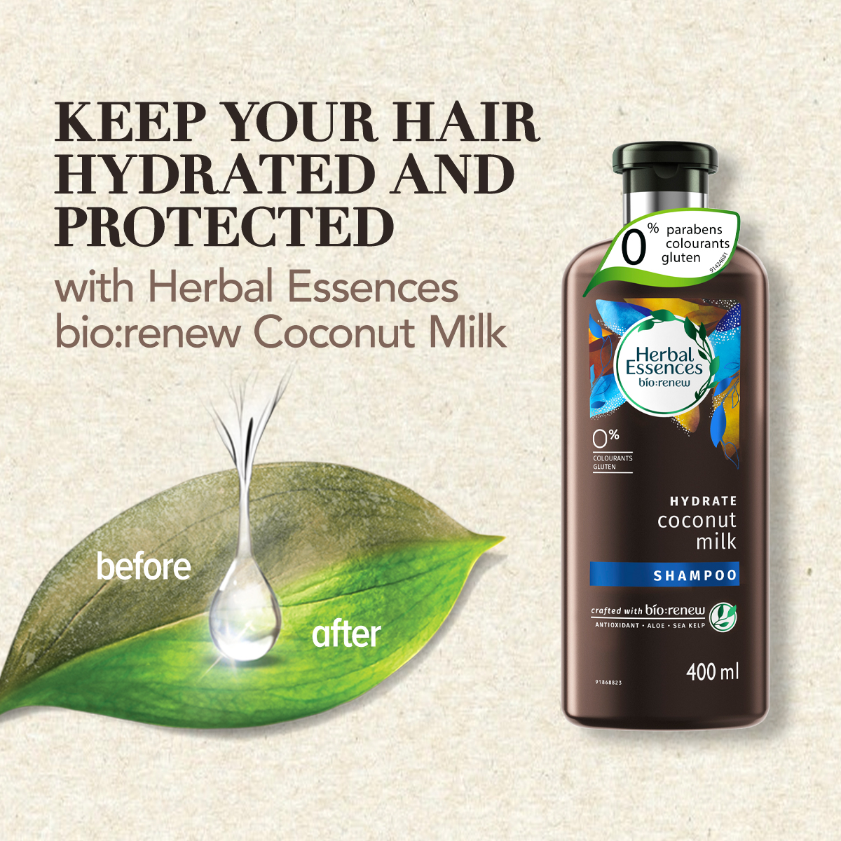 Herbal Essences Coconut Milk Shampoo 400ml [Hydrating] review and price