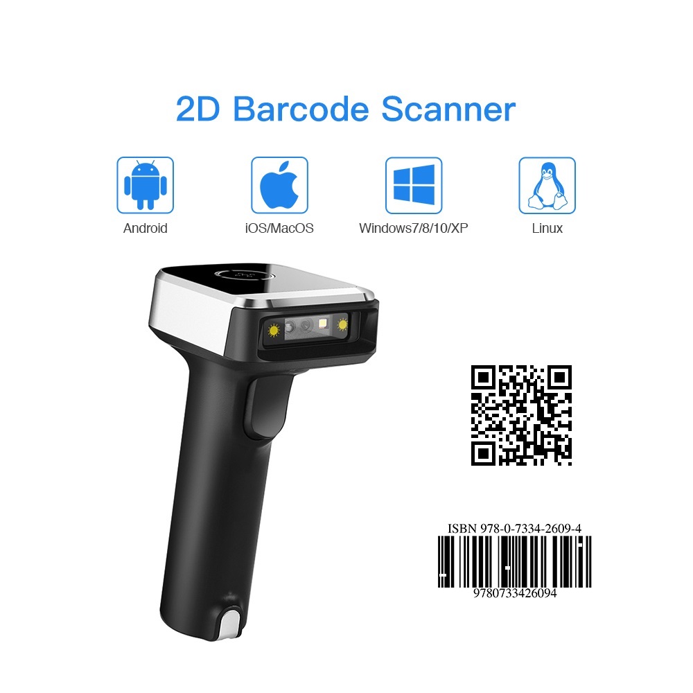 Professionelles Barcode-Lesegerät Schnell Strichcode-Lesegerät für Unternehmen Kabelloser Barcodescanner für 2D-Codes präzise und effizient Mit WLAN und Bluetooth