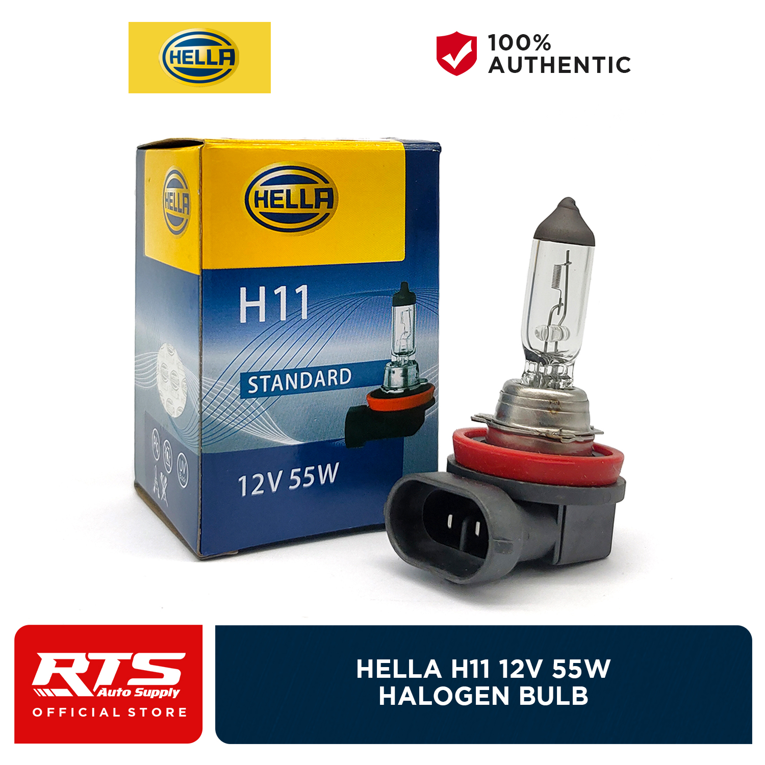 Hella H11 12V 55W PGJ19-5 Halogen Headlight Fog light Bulb Standard 1Pc