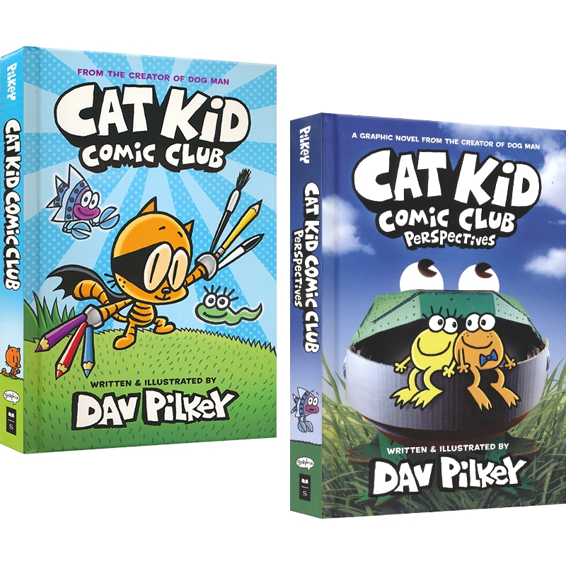 Cat kid comic Club little Pitty's comic Club 2 hardcover Dog Man author ...