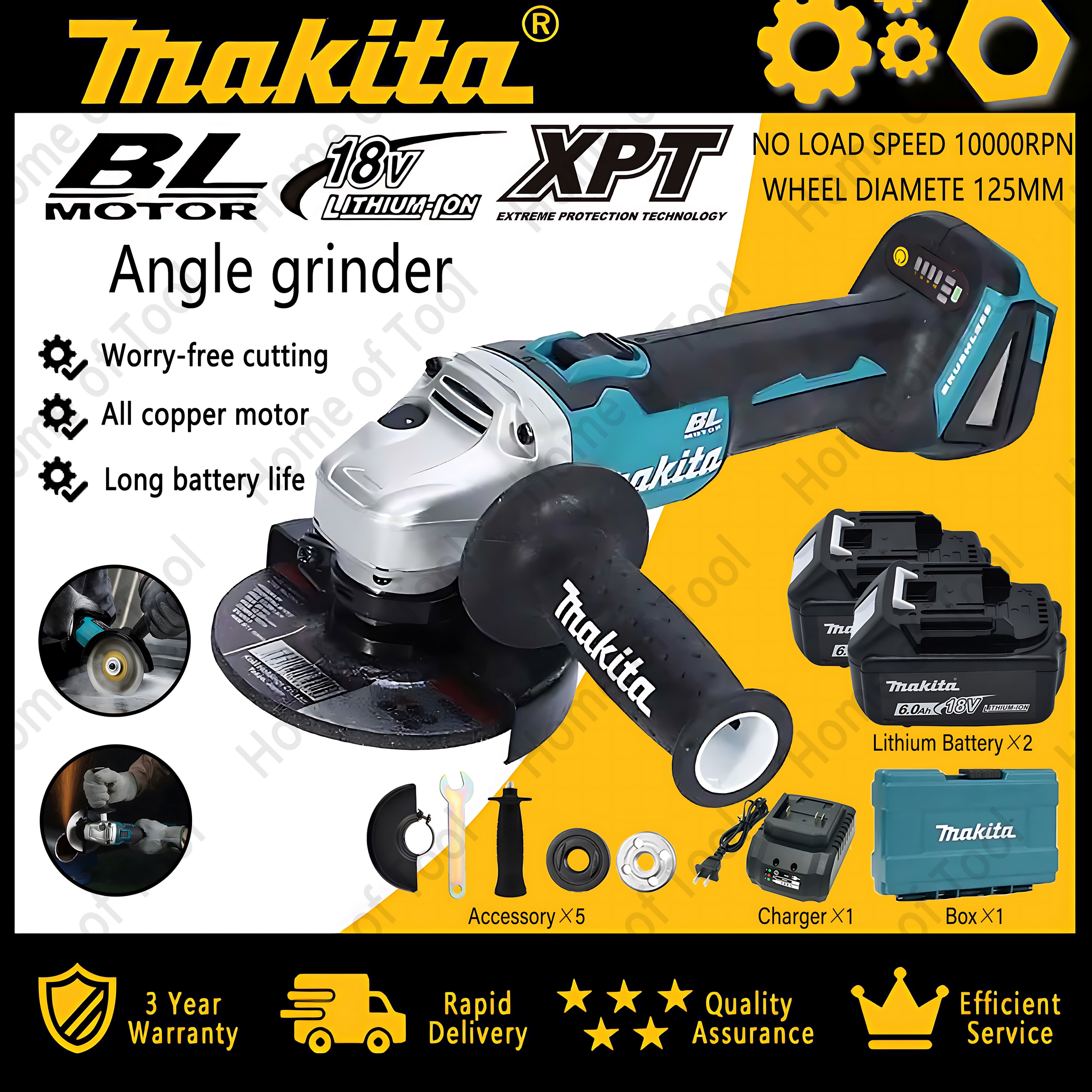 Makita 18v Grinder Battery Makita Makita DGA504 18V Angle Grinder
