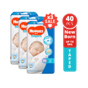 Huggies Baby Dry Taped Diapers Newborn 40 pcs x 3 packs