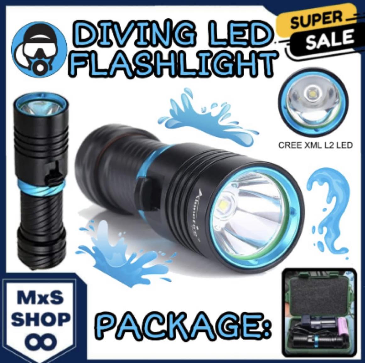 LED flashlight waterproof original flashlight heavyduty flash