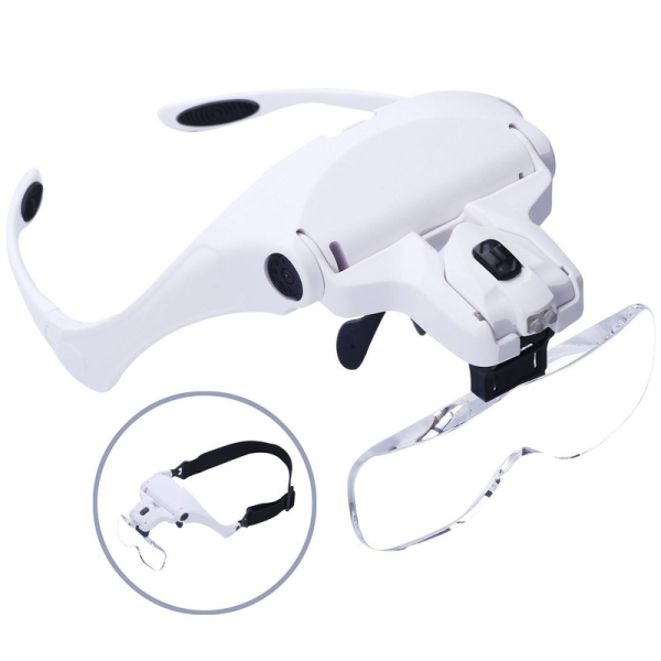 Good nice days💕5 Lens Loupe Eyewear Magnifier With Led Lights Lamp Interchangeable Lens