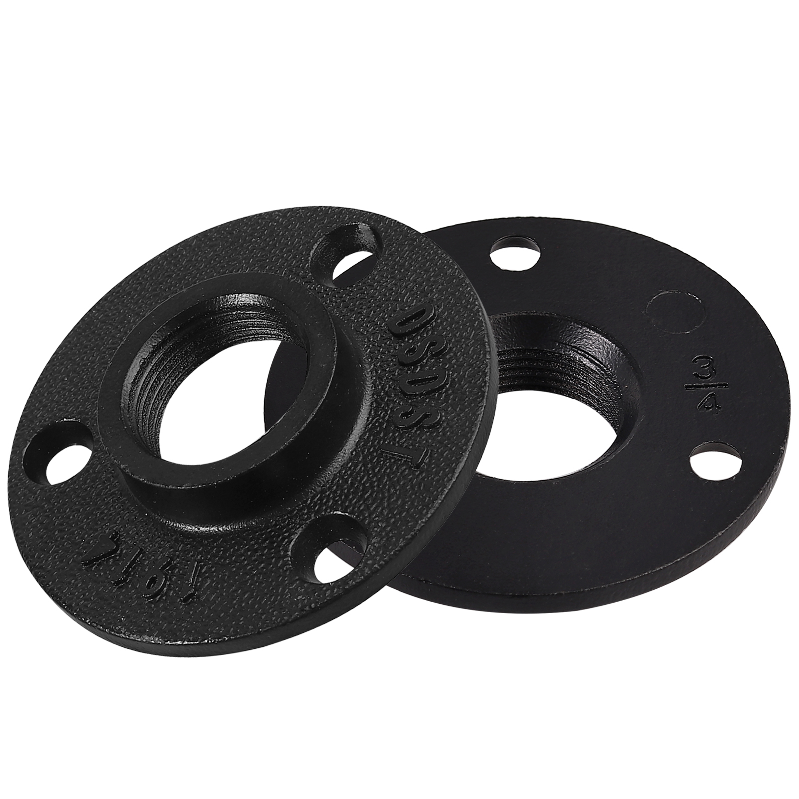 【malleable】10pcs 14 12 1” Iron Floor Flange Home Black Decorative Malleable Iron Pipe Fittings 8507