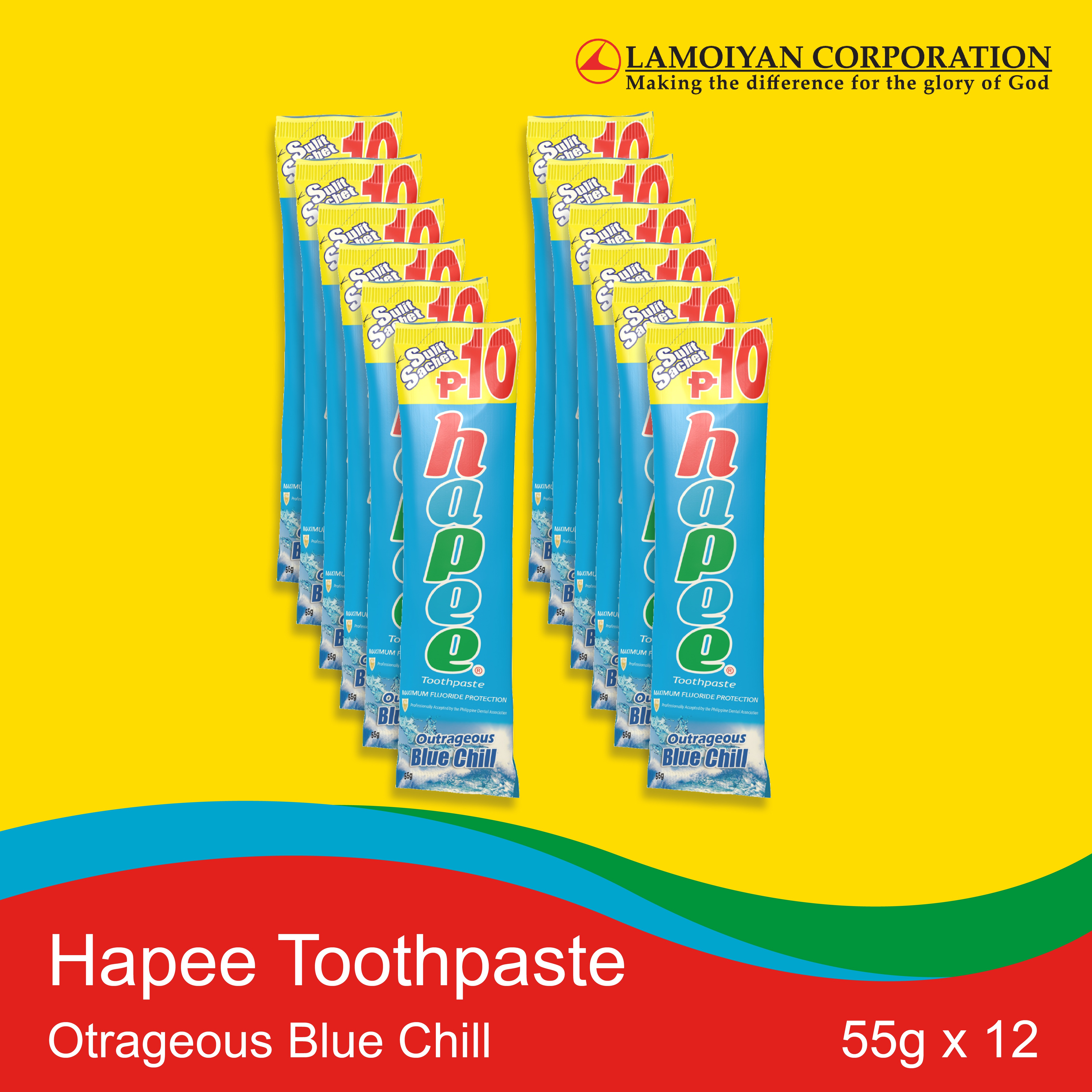 Hapee Toothpaste Outrageous Blue Chill 55g x 12 Lazada PH